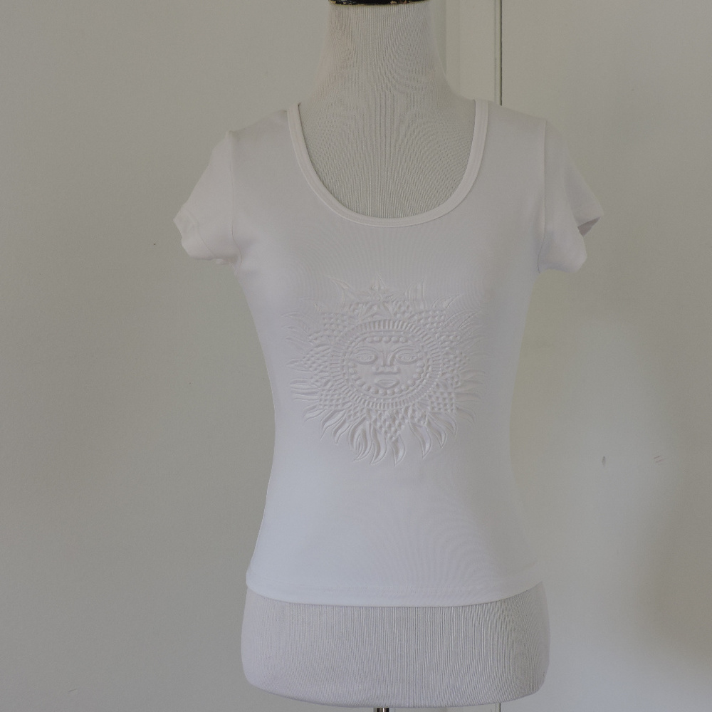 VIVACE WHITE CAP SLEEVE STRETCH TOP